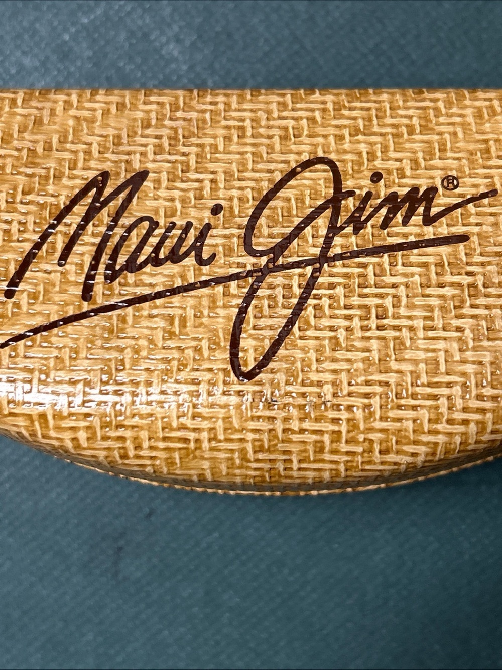 Maui Jim Sunglass Hard Case Large Clam Shell Straw Basket Weave Case Vintage